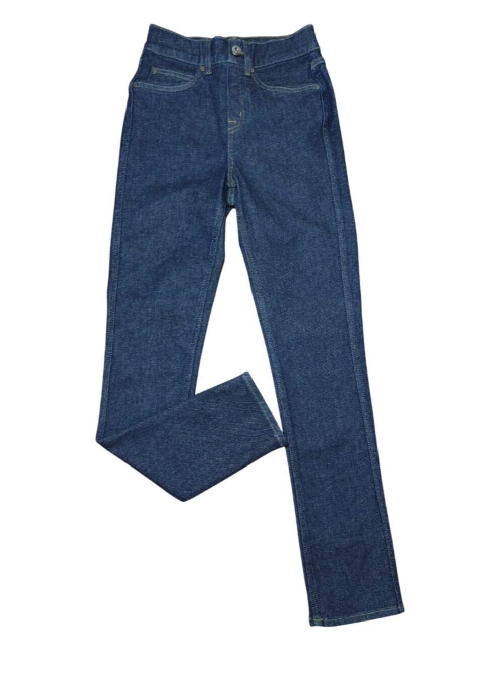 SPANX Dark Wash Straight Leg Jeans Womens XS High Waist Shaping Denim Pants.
